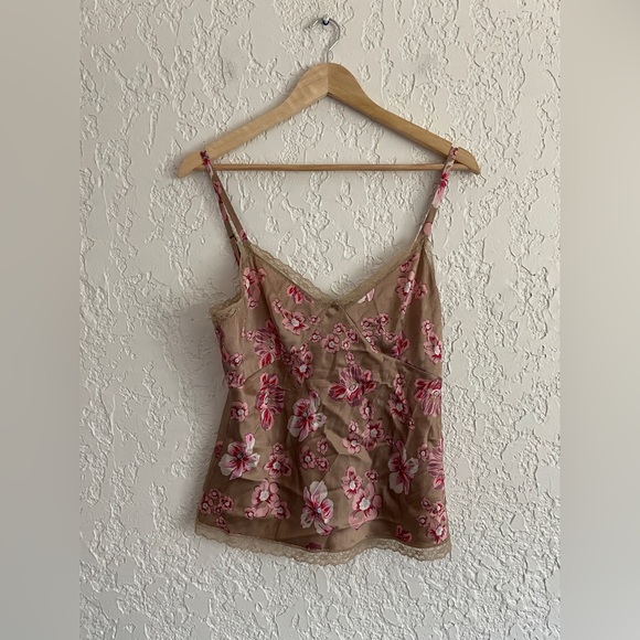 Express Tops - EXPRESS® RARE Vintage Y2K Silk Sweetheart Romantic Floral Cami Babydoll Top- M